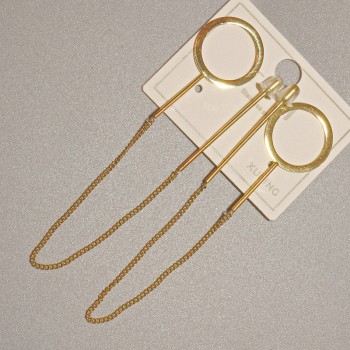 Обеците Xuping, диаметър 15 мм, дължина около 10,5 см, позлата 18К