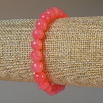 Браслет с турмалин, естествен камък, гладки топчета, диаметър 8 мм, дължина 18 см (еластичен)