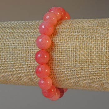 Браслет от естествен турмалин, гладко топче, диаметър 10 мм, дължина 18 см (еластичен)