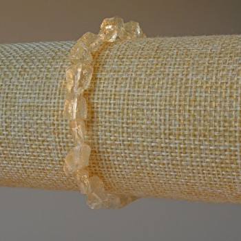 Гривна от цитринов кварц, естествен необработан камък, фасетирани мъниста, диаметър 6×7 мм±, дължина 18 см± (еластична основа)