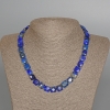 Огърлица от лазурит — естествен камък, плосък гранен квадрат, размер 9,5х5 мм, дължина 45 см