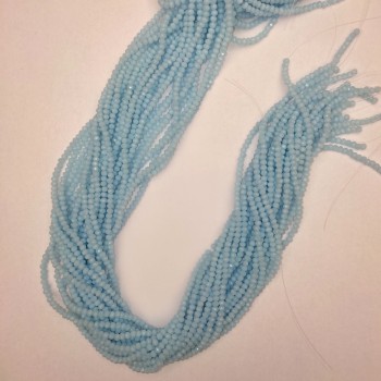 Мъниста от чешки кристал син гранен рондел, диаметър 3×2,5 мм, дължина 38 мм на конец