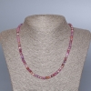 Огърлица от естествен рубин, гранована, диаметър около 4 мм, дължина 48 см