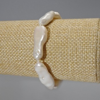 Браслет барокови перли с оттенък „бензин“, диаметър 10×26 мм ±, дължина 18 см ± (еластична основа)