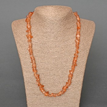 Намисто от тониран розов кварц, късчета, диаметър 8×4 мм, дължина 57–62 см