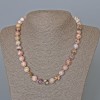 Ожерелие с розов опал, натурален камък, гладка топка, диаметър около 10 мм, дължина 47 см