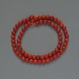 Червена яшма мъниста (единична), гладко топче, диаметър около 6 мм, дължина около 38 см, на конец