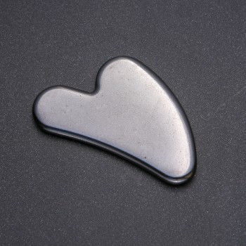 Масажор-скребка гуаша с гематит от натурален камък 80×55 мм