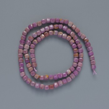 Мъниста фосфосидерит, естествен камък, гранени кубчета, диаметър 4 мм, дължина около 39 см, на конец