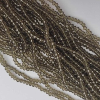 Мънисти чешки кристал прозрачно шампанско «рондел», диаметър 3,5×2,5 мм, дължина около 38 см ± на конец