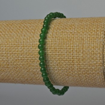 Браслет от хризопраз, натурален камък, гладка топка, диаметър 4 мм ±, дължина 18 см ± (еластичен)