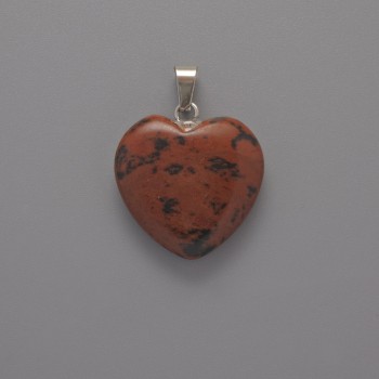 Висулка Сърце от обсидиан, диаметър 20×20×6 мм+-, дължина 28 мм+-