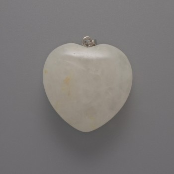 Кулон «Сърце» от планински кристал, диаметър 30×30×12 мм, дължина 36 мм+-