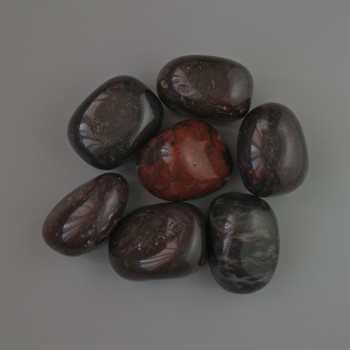 Сувенирен натурален камък Червена яшма фасетна мъниста, диаметър 21×18 мм (+-) фасовка 100 г