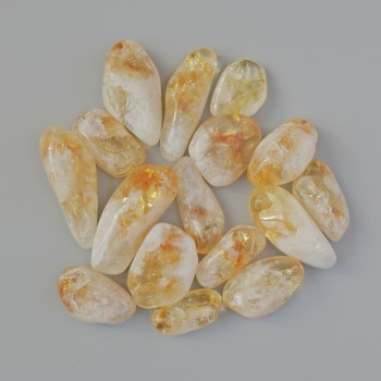 Сувенирен естествен камък цитрин галтов камък, диаметър 25×11 мм (+-) опаковка 100 г