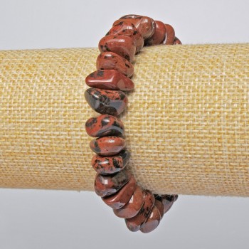 Гривна от обсидиан, естествен камък, фасетирани мъниста, диаметър 15×7 мм + -, дължина 18 см + - (еластична)