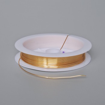 Жица за украси златист цвят, диаметър 0,6 мм, бобина, дължина 4,5 м