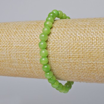 Гривна оникс от изкуствен акрил, гладка мъниста, диаметър около 6,5 мм ±, дължина 18 см ± (еластичен)