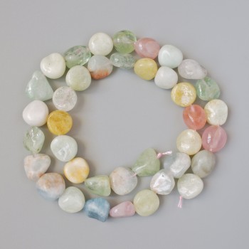 Мъниста морганит естествен камък гранени, диаметър 10×11 мм, дължина около 39 см на конец