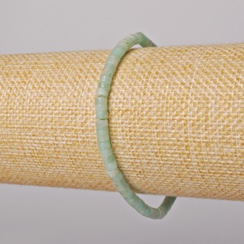 Гривна от амазонит, натурален камък, гранена, диаметр 4×2 мм, дължина 18 см, еластична основа