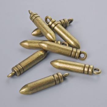 Фурнитура висулка «Кълбо», диаметър 23,5×4,5 мм, диаметър на отвора 1,7 мм, фас. 8 бр. ± бронзов цвят на метал