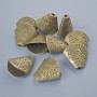 Бронзови крайници за бижута, диаметър 18×19 мм, размери 5×10 мм, диаметър на отвора 2–3 мм, фасон 10 бр ± бронзов цвят метал