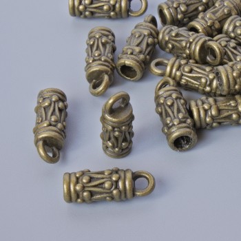 Крайник за фурнитура, диаметър 13×5 мм, диаметър на отвора 2 мм, 2,7 мм, фас. 20 бр ± бронзов цвят на метал