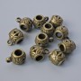 Фурнитура – държач за бейл, диаметър 9×9 мм, диаметър на отвора 2,1 мм, дължина 13 мм, фас. 11 бр ± бронзов цвят на метал