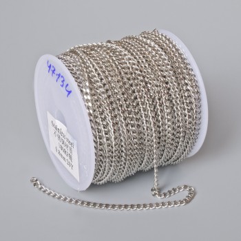 Фурнитура: бобинна верига за бижута, дебелина 2,8 мм, дължина 18 м, неръждаема стомана