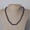 Огърлица от черни речни перли, диаметър 8,5×7 мм, дължина 44–45 см