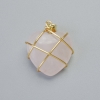 Кулон „Сърце“ от розов кварц в златисто оплитане, диаметър 20×20 мм, дължина 30 мм ±