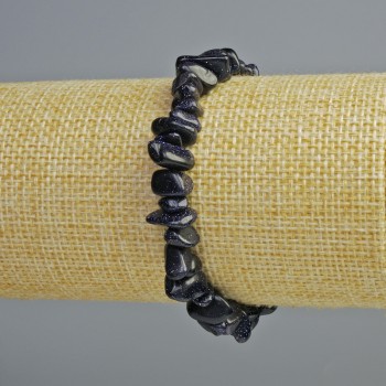 Гривна с авантюрин „Нощ Каира“ (синтетичен) мъниста, диаметър 8×4 мм ±, дължина 18 см ± (еластична основа)