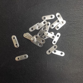 Разделител-планка за 2 нишки, диаметър 11×3,5 мм, отвори диаметър 1,6 мм, опаковка 50 бр., сребрист цвят на металата