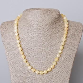 Мънисто от цитрин, естествен камък, гранован куб, диаметър около 7 мм, дължина 45–49 см