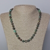 Огърлица с хризокола от естествен камък, гладки мъниста, диаметър 8,5 мм, дължина 45–48 см