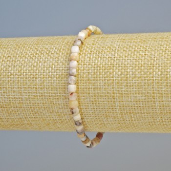 Гривна от розов опал, естествен камък, гранени кубчета, диаметър 4 мм ± (еластична лента), дължина 18 см+