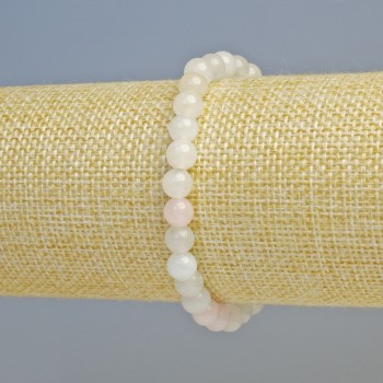 Гривна от морганит – естествен камък, гладка мъниста, диаметър 6,5 мм ± (еластична основа), дължина 18 см ±