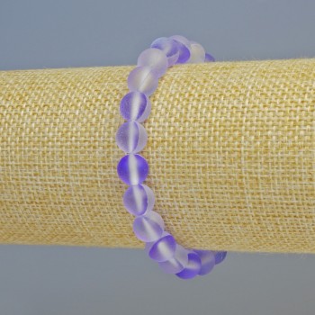 Гривна от опалово стъкло в оттенък на фиолетов матов хамелеон, диаметър около 8 мм ± (еластична основа), дължина 18 см+