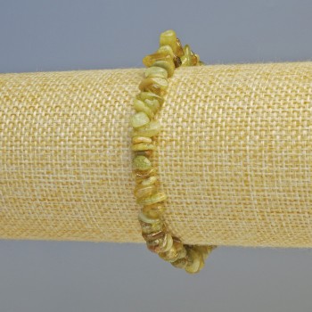 Гривна от гросулар (зеленият гранат) естествени камъчета, размер 8×3 мм +/- (еластична основа), дължина 18 см+