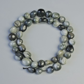 Фасетирани намистини със соколово око, естествен камък, диаметър 9×10 мм, дължина около 40 см, на конец