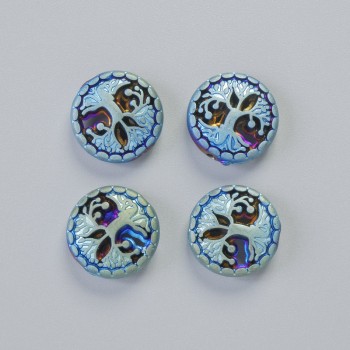 Хематитова мъниста «Дърво» матов хамелеонов цвят, диаметър 12,5×4,5 мм ± (4 бр.)