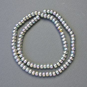 Хематит радужни рондели мънисти диаметър 6×4 мм, дължина около 42 см