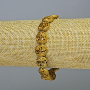 Хематитен браслет «Дърво» матов златист цвят