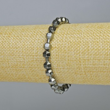 Браслет от гематит във форма на гантела, цвят черен, диаметър 15×6 мм, дължина 18 см ± (еластичен)