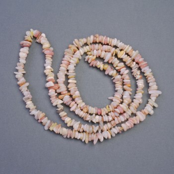 Мъниста естествен камък Розов опал частички на конец, диаметър 9×4–4×2 мм, дължина 78 см