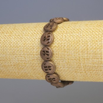 Гривна с хематит и дърво, многоцветна матова зелена гривна, диаметър 12×4 мм, дължина 18 см, еластична основа