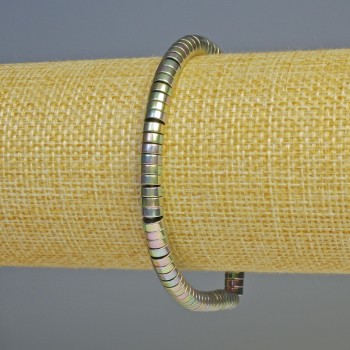 Гематитова гривна рондел мултицветна, диаметър 5×2 мм ±, дължина 18 см ±, еластична