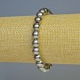 Гривна от гематит със сребрист оттенък, топчета диаметър 8 мм, дължина 18 см, еластична