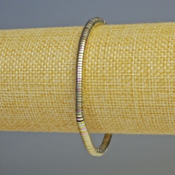 Гривна от хематит розово-сребърна, диаметър 4×1 мм, дължина 18 см, стрeйч