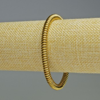 Гривна с хематит рондел, цвят тъмнозлатист, диаметър 6×2 мм, дължина 18 см, еластична основа